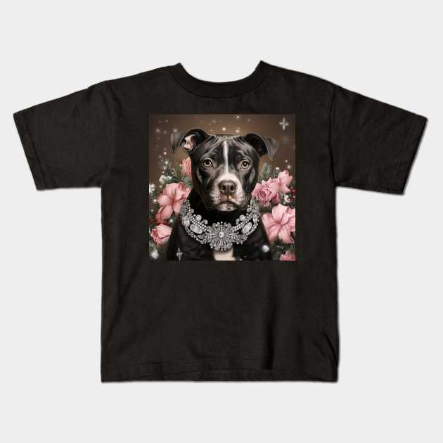 Pit Bull Love Kids T-Shirt by Enchanted Reverie